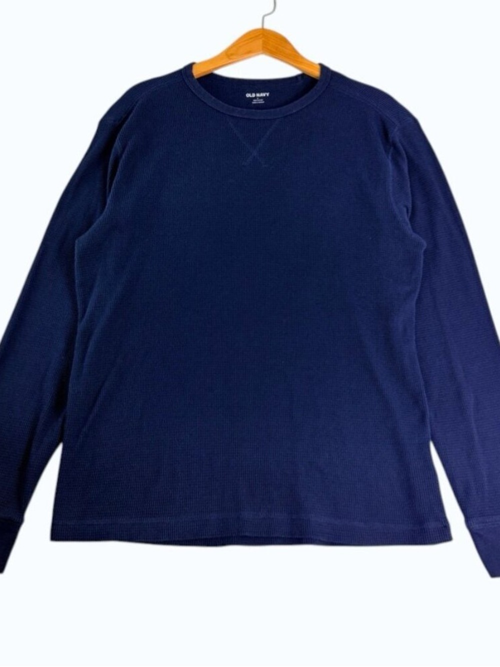 Old Navy Navy Waffle-Knit Long Sleeve Crew